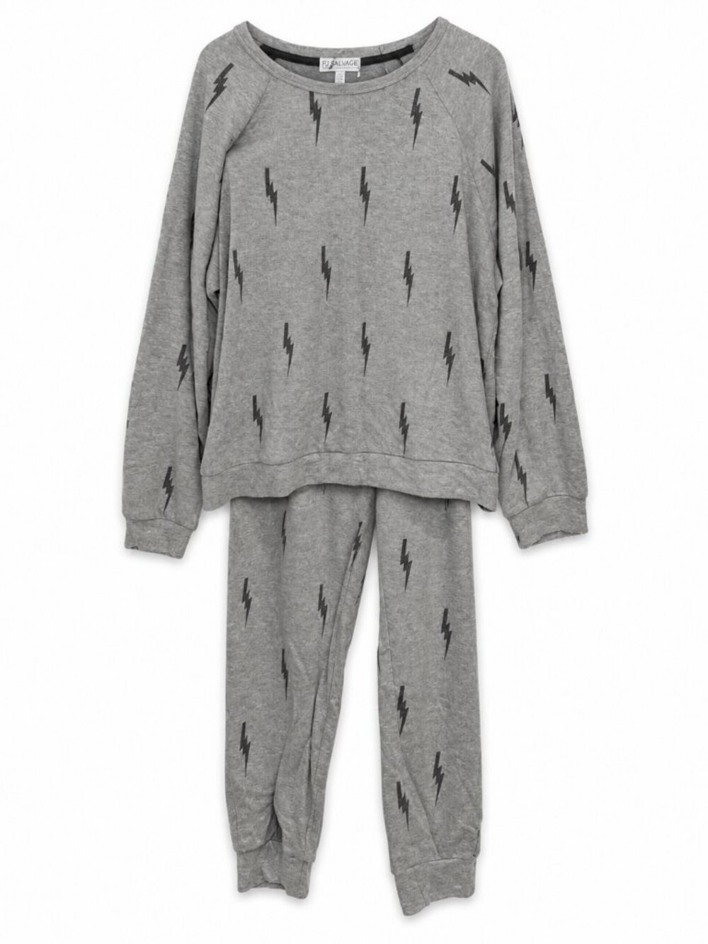 P.J. Salvage Gray Lightning Sweatshirt & Jogger Set Size XL